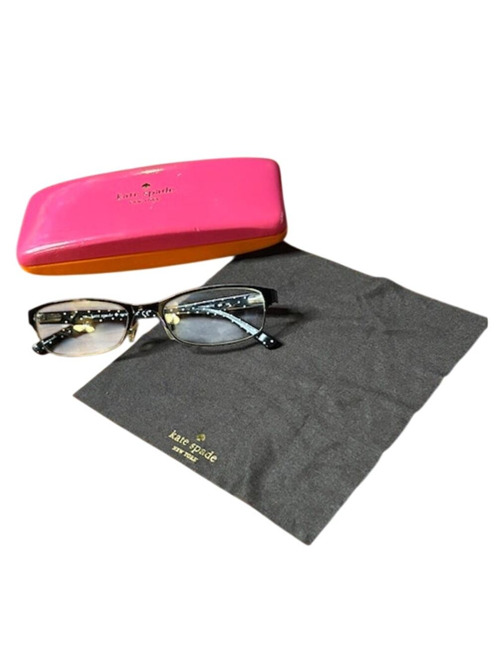 Kate Spade 006 Eyeglasses Ambrosette 52-17-135 Black Frame w/Polka Dots w/ Case